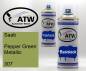 Preview: Saab, Pepper Green Metallic, 307: 400ml Sprühdose + 400ml Klarlack - Set, von ATW Autoteile West.